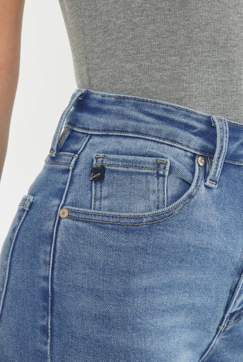 KAN CAN - Luna High Rise Slim Straight LT Wash