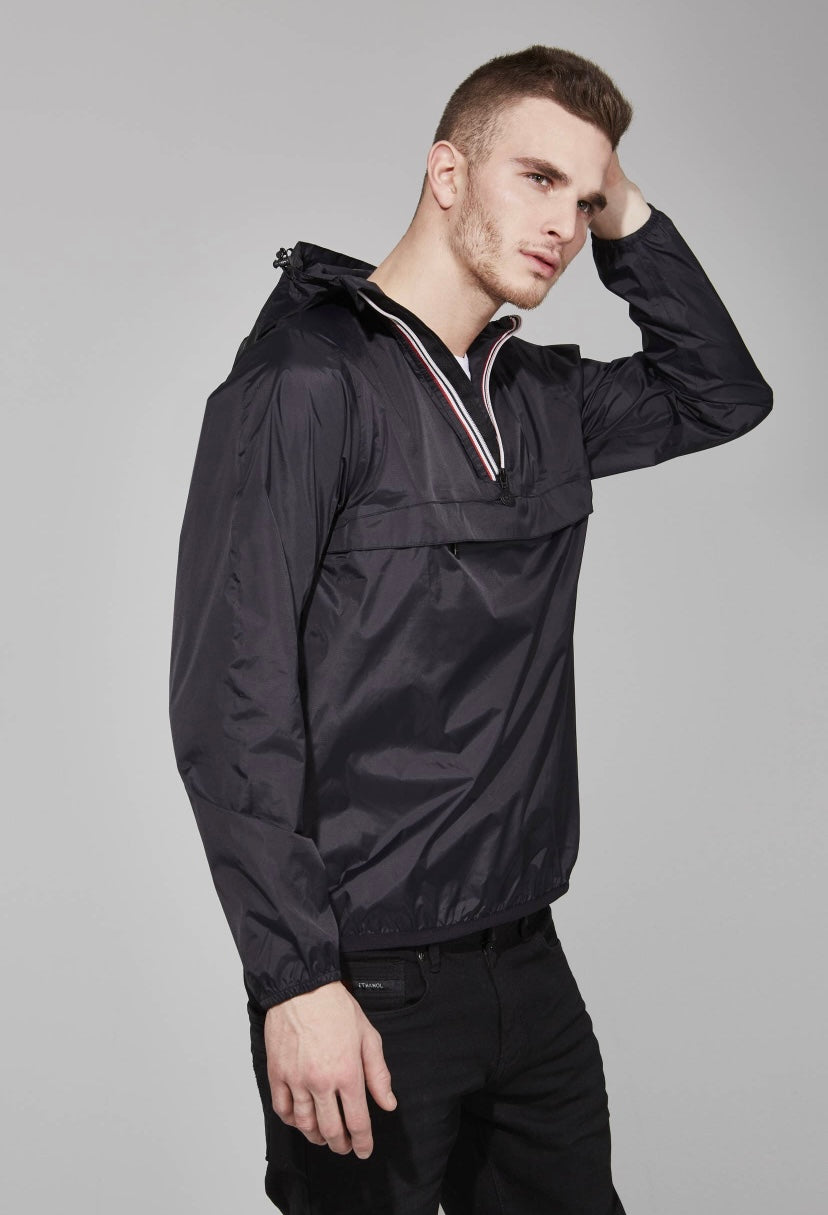 Quarter Zip WIndbreaker | Black