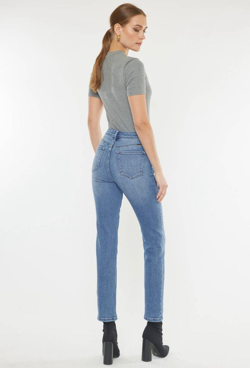 KAN CAN - Luna High Rise Slim Straight LT Wash