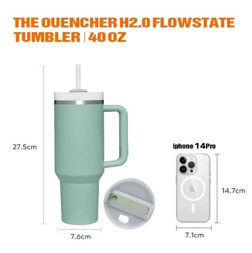 40 oz Stainless Steel Quencher Cup | Multiple Colour Options