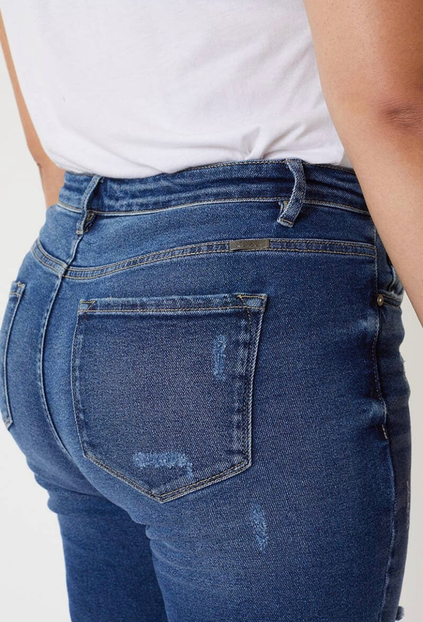 KAN CAN - PLUS SIZING | Charlie High Rise Distressed Skinny Jean