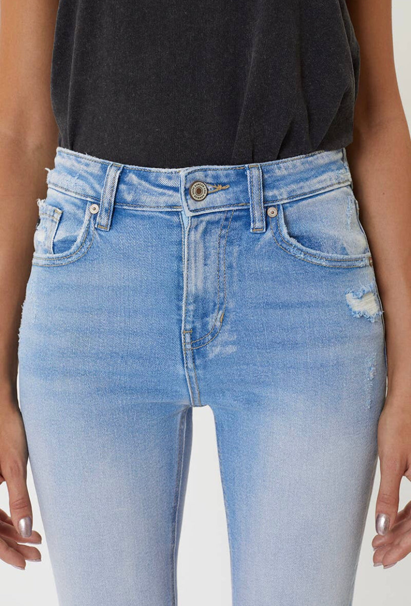 KAN CAN | Bailey High Rise Slim Straight LT Blue