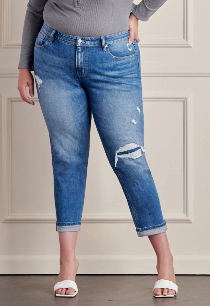 KAN CAN - PLUS SIZING | Mya Mid Rise Boyfriend
