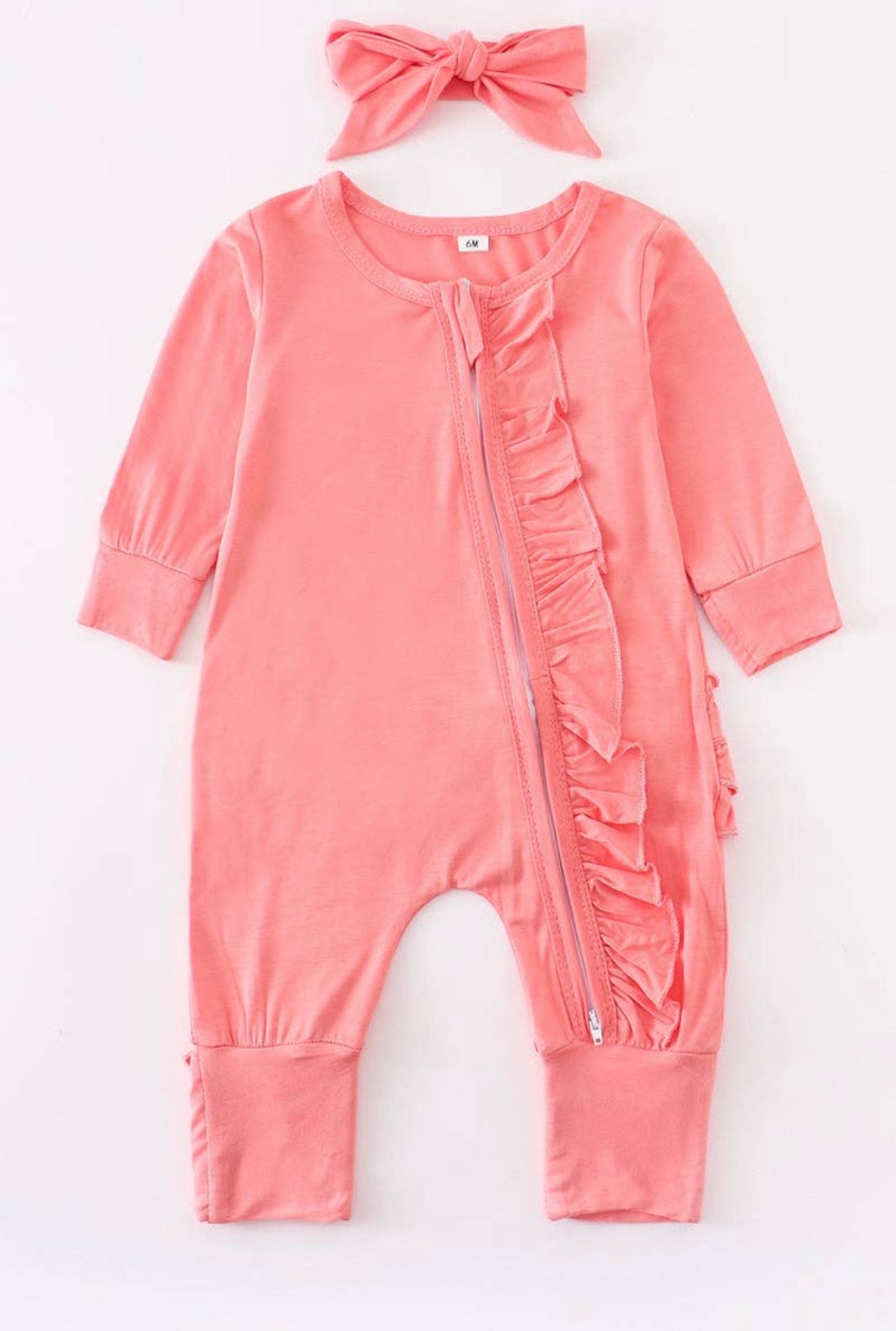 Ruffle Bamboo Onesie - 4 Colours