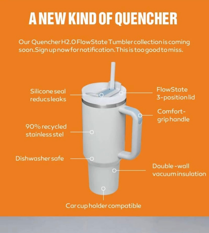 40 oz Stainless Steel Quencher Cup | Multiple Colour Options