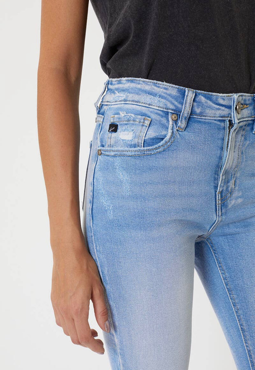 KAN CAN | Bailey High Rise Slim Straight LT Blue