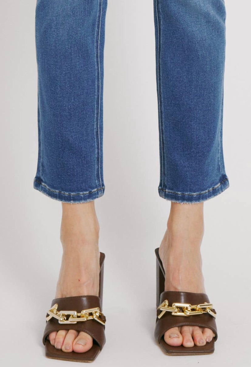 KAN CAN - Luna High Rise Slim Straight Medium Wash