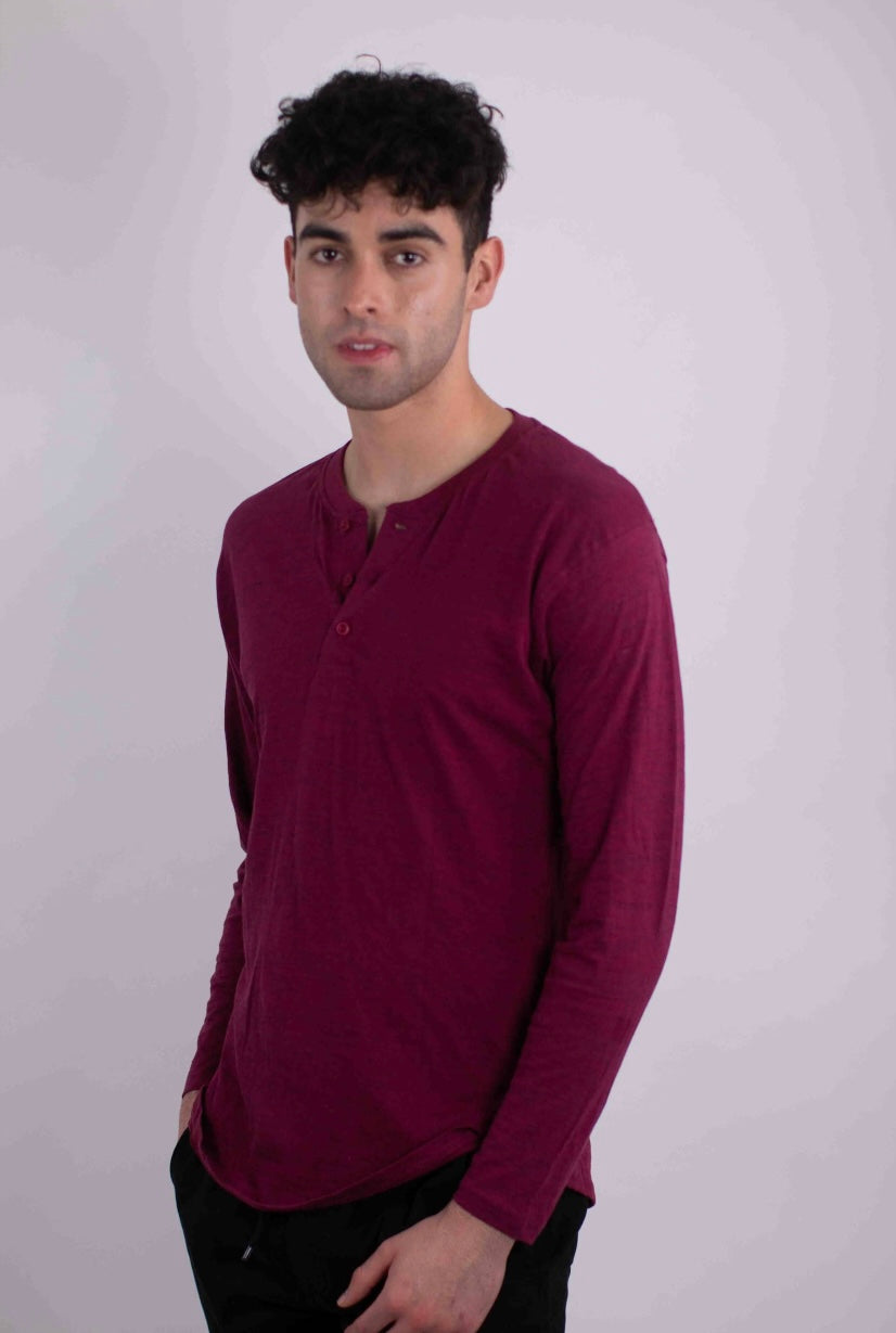Tri-Blend Long Sleeve Henley | 4 Colour Options