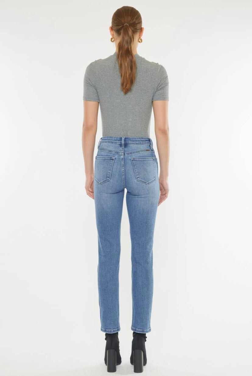 KAN CAN - Luna High Rise Slim Straight LT Wash