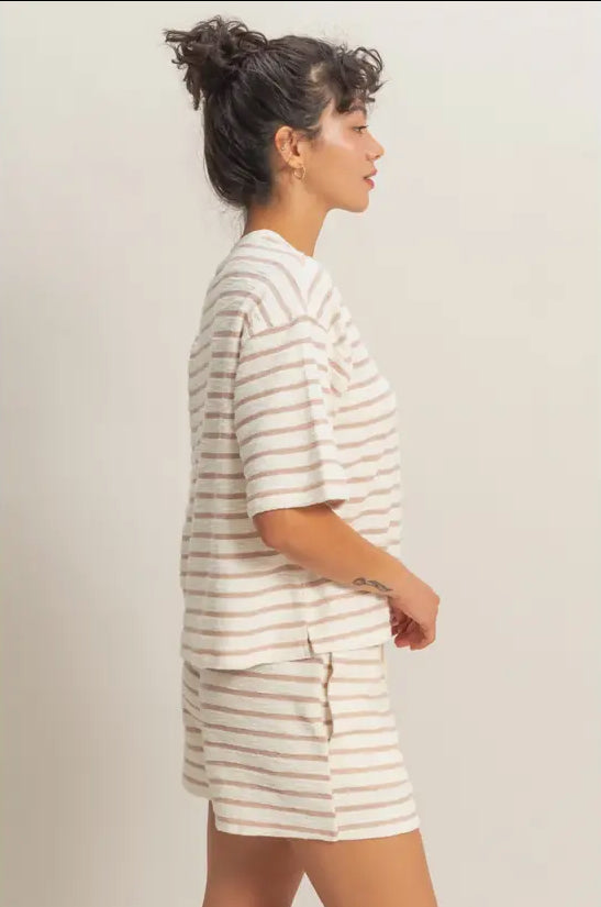 Sorrel Striped Crew | Taupe
