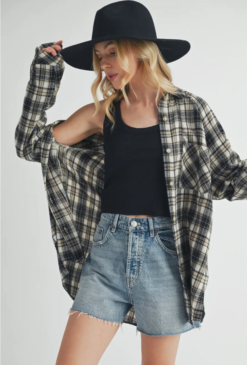 Zaya Plaid Flannel | Oat