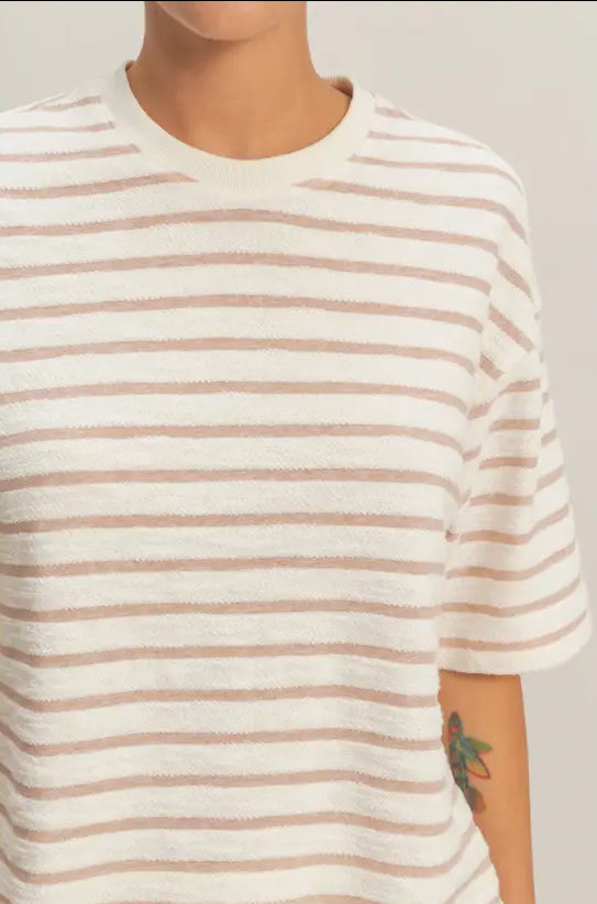 Sorrel Striped Crew | Taupe