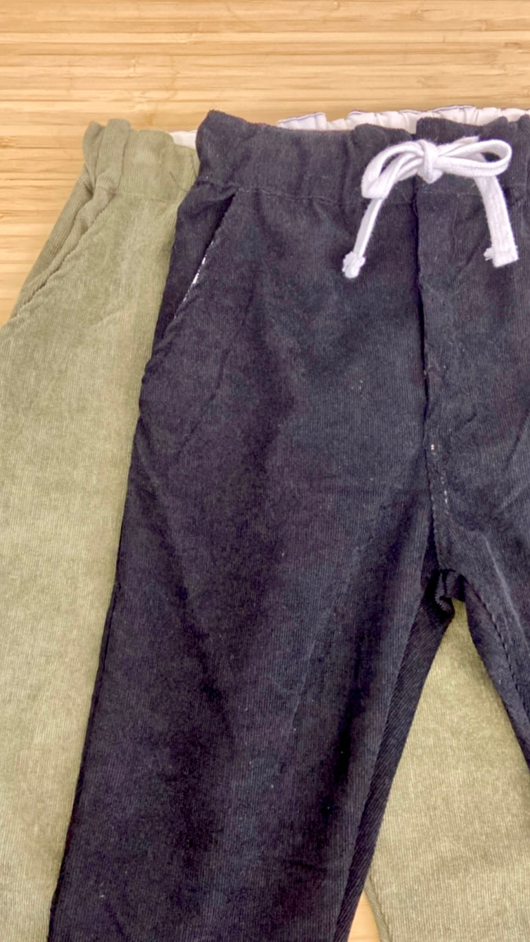 Drawstring Chino Pants | Black & Olive Colour Options