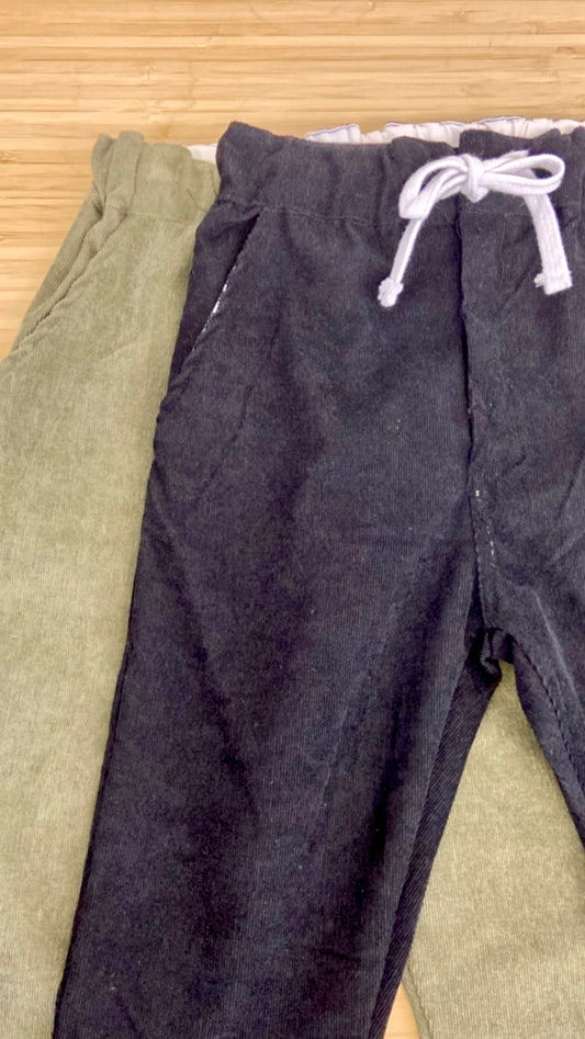 Drawstring Chino Pants | Black & Olive Colour Options