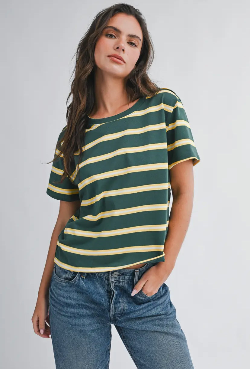 Monet Striped Tee | Green