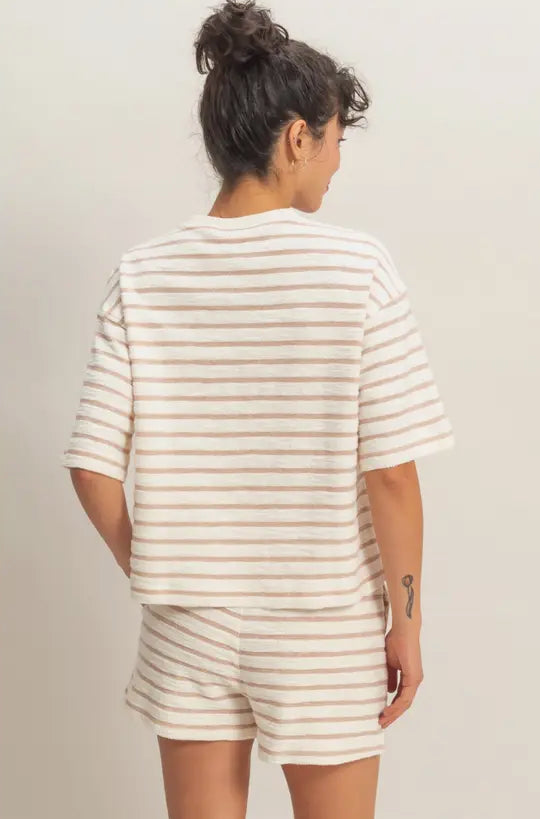 Sorrel Striped Crew | Taupe