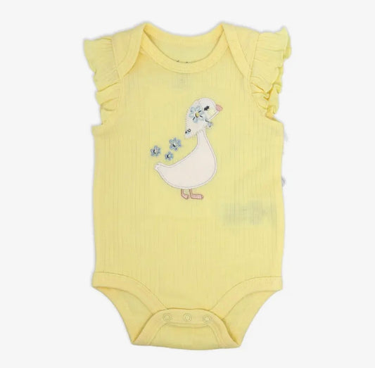 Yellow Flutter Sleeve Goose Bodysuit