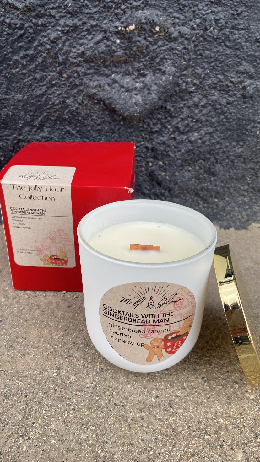 Melt & Glow | Cocktails With The Gingerbread Man | 10oz Candle