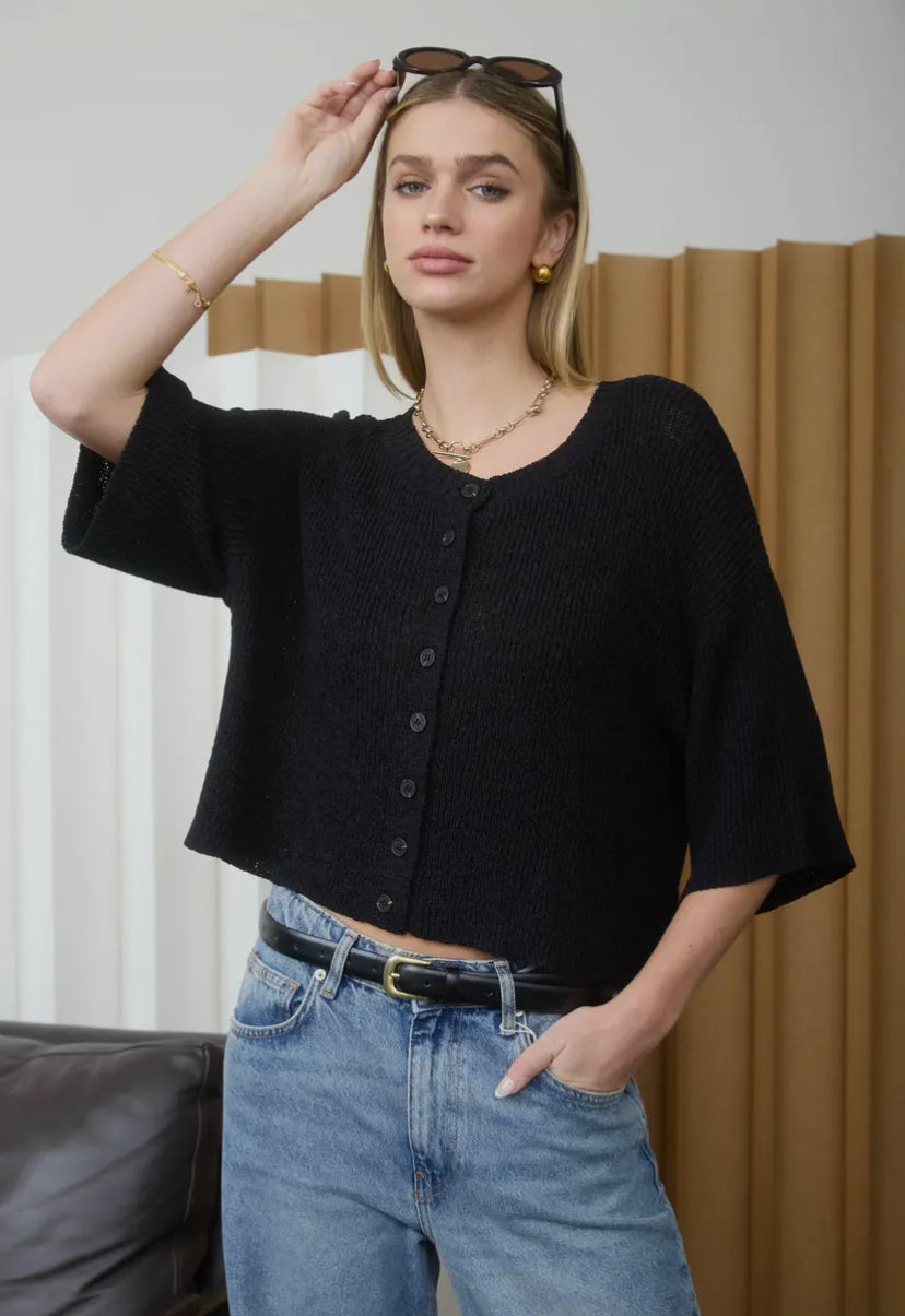Kezia Knit Top | Black