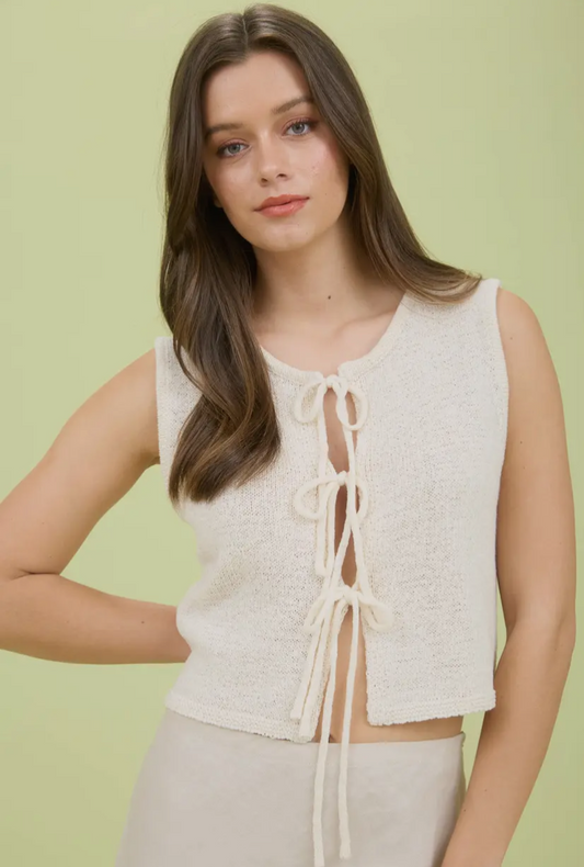 Zariah Front Tie Top | Cream