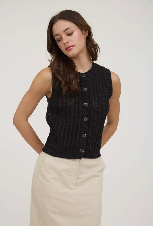 Marsella Cardi Vest | Black