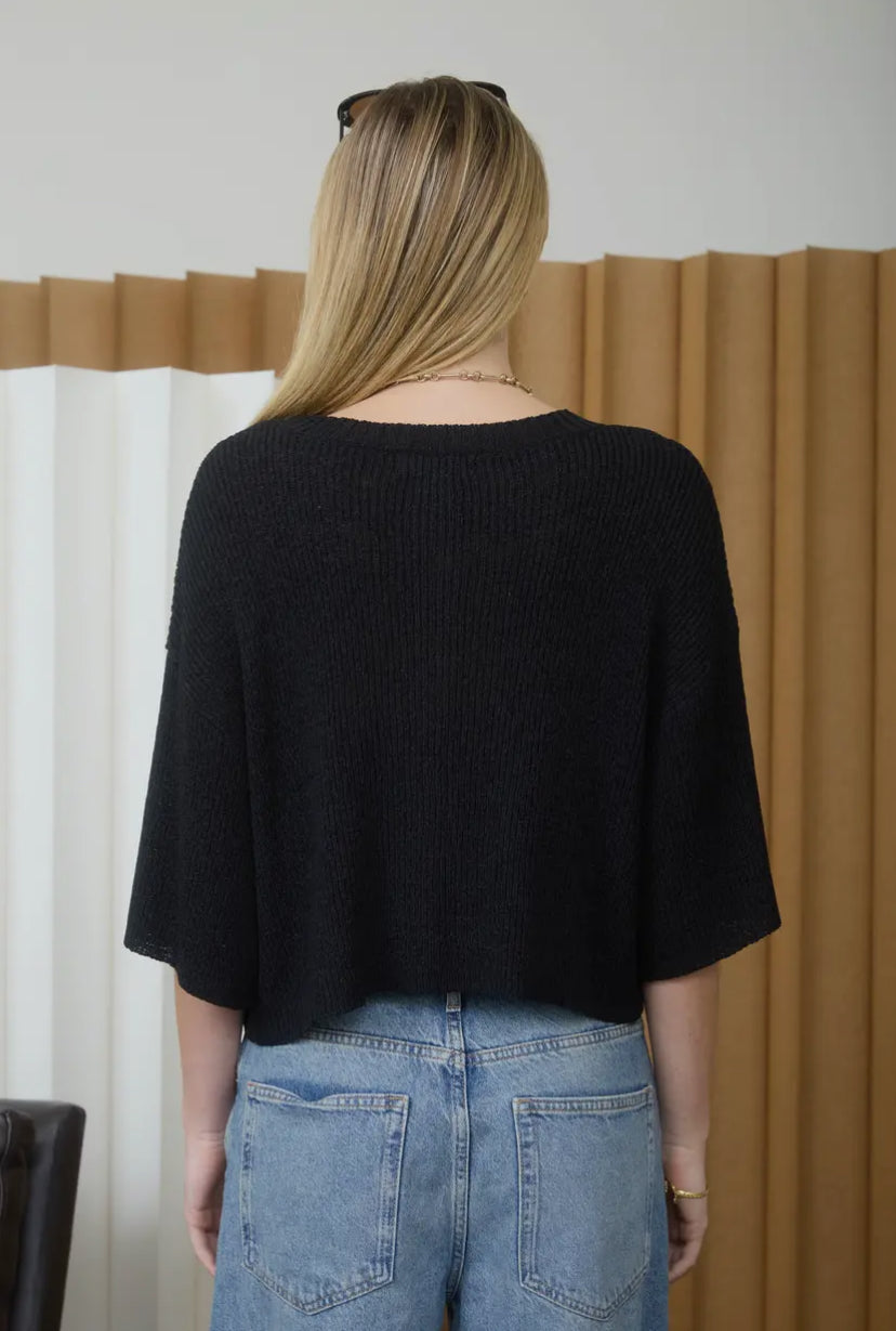Kezia Knit Top | Black