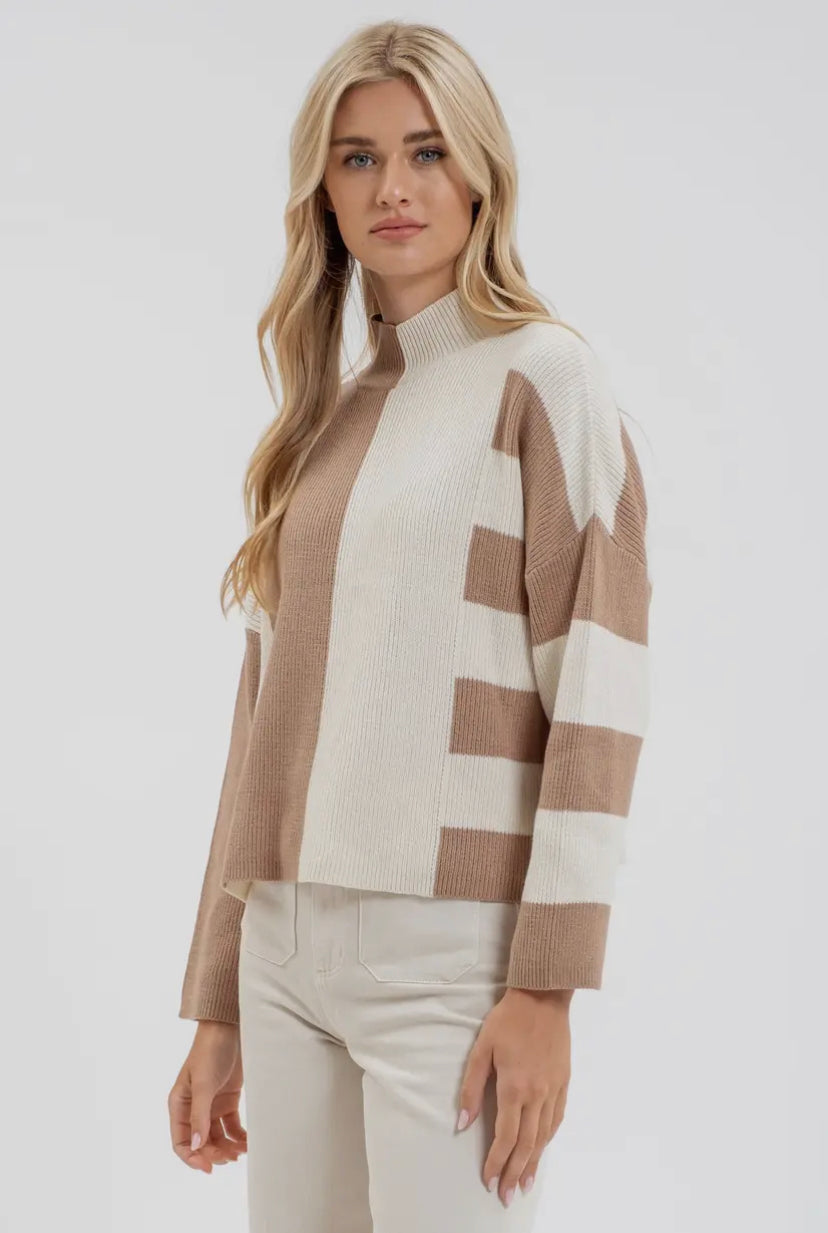 Tai Colourblock Mock Neck