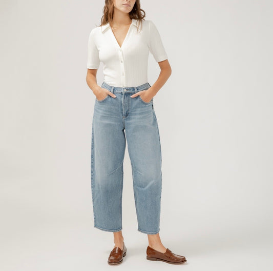 SILVER JEANS | Barrel Leg Ankle Jeans AGR278