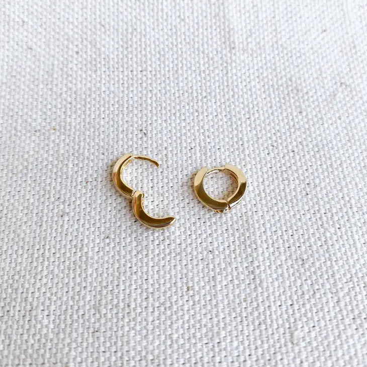 18K Gold Filled 1.0mm Clicker Hoop Earrings - Gold & Silver