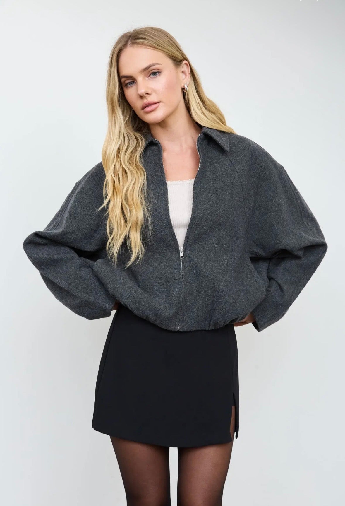 Cypress Balloon Hem Jacket | Graphite