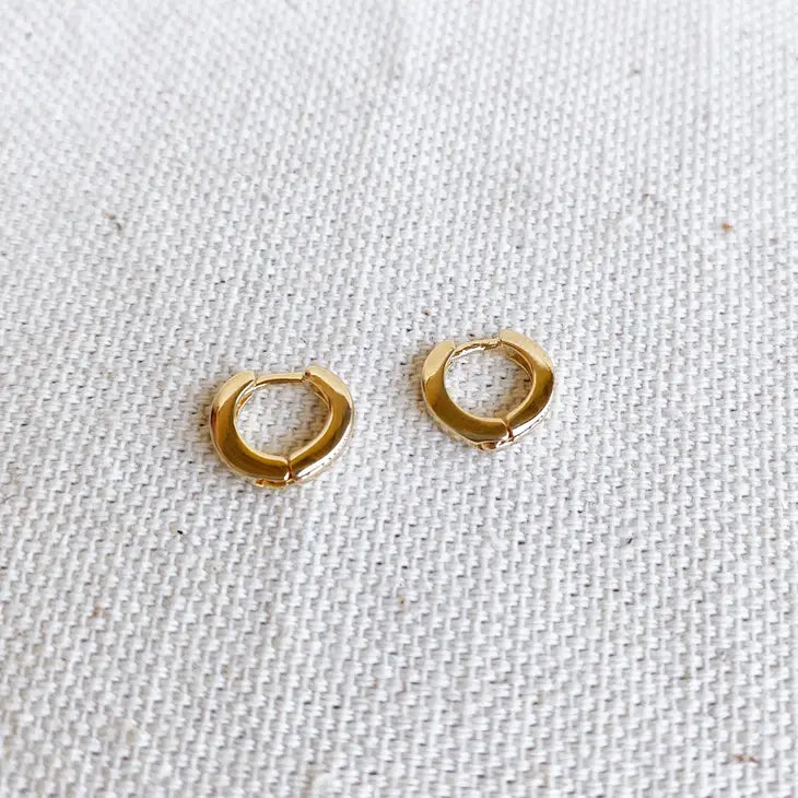 18K Gold Filled 1.0mm Clicker Hoop Earrings - Gold & Silver