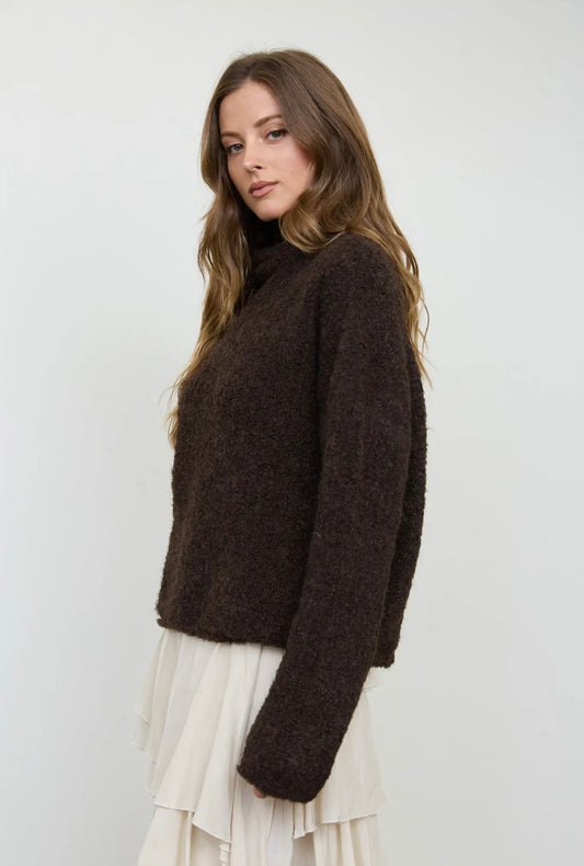 Etta Mock Neck | Chocolate