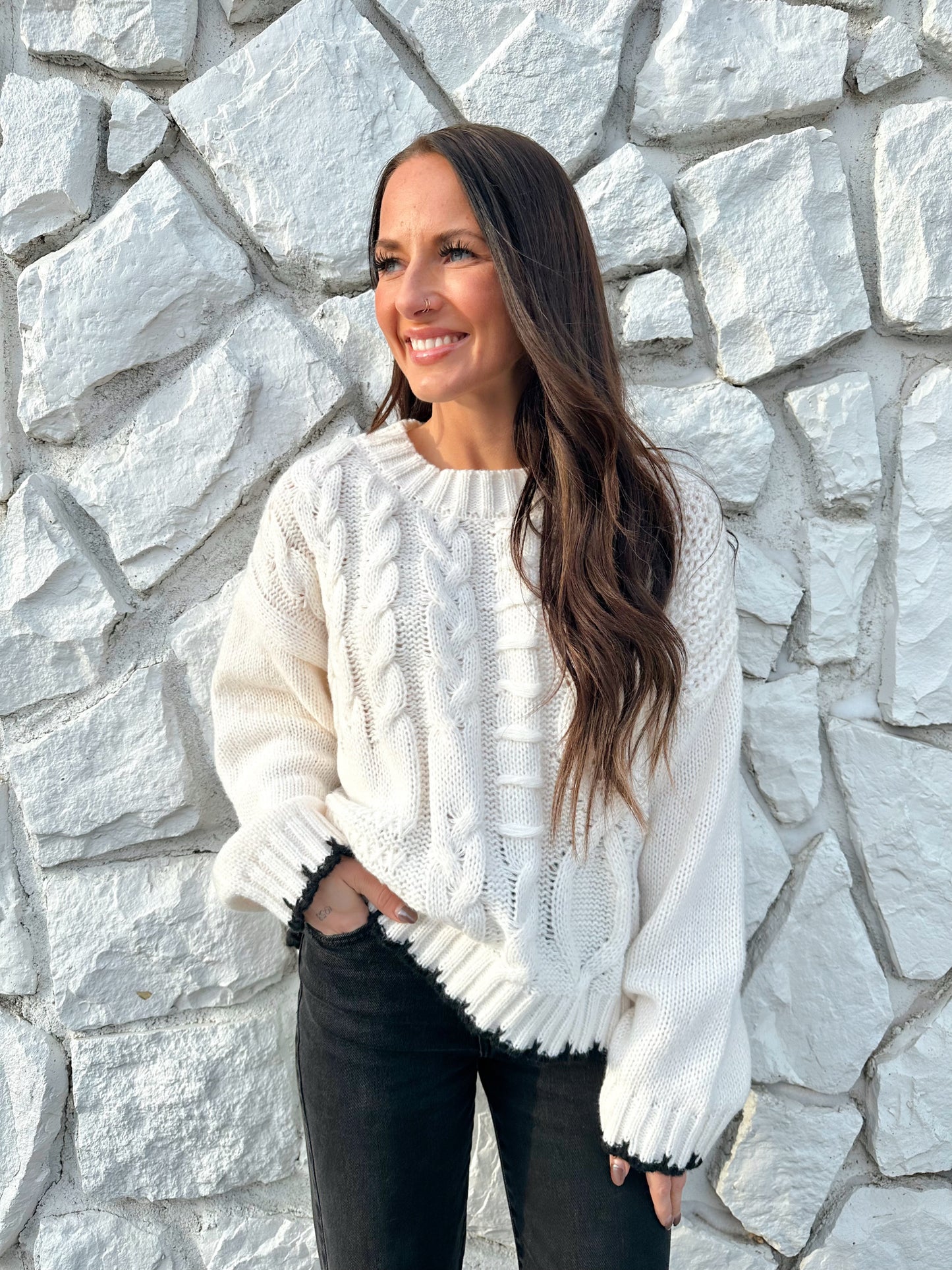 Sabella Cable Sweater | Cream