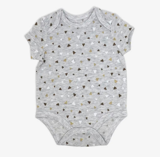 Heathered Grey Triangle Short Sleeve Bodysuit