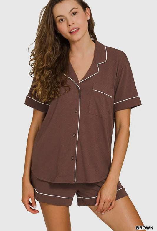 Nightfall Pajama Set | Brown