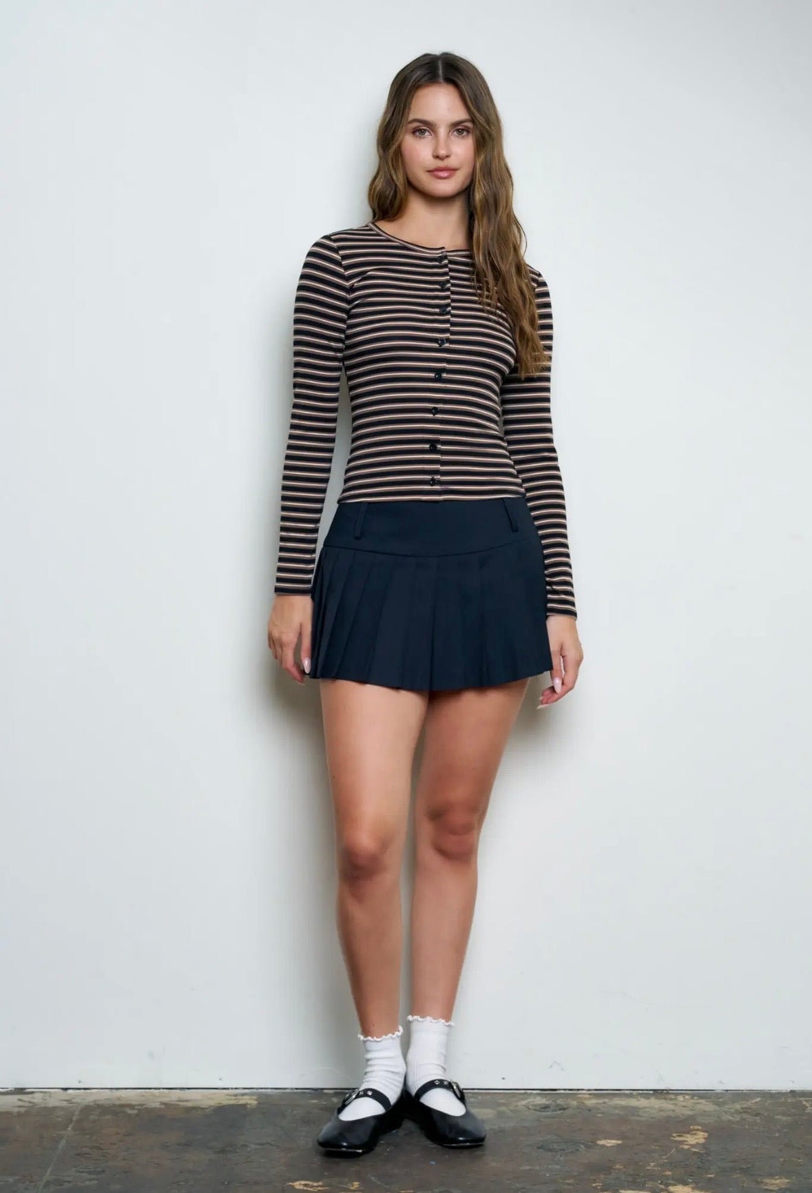 Lane Striped Cardi | Black Multi