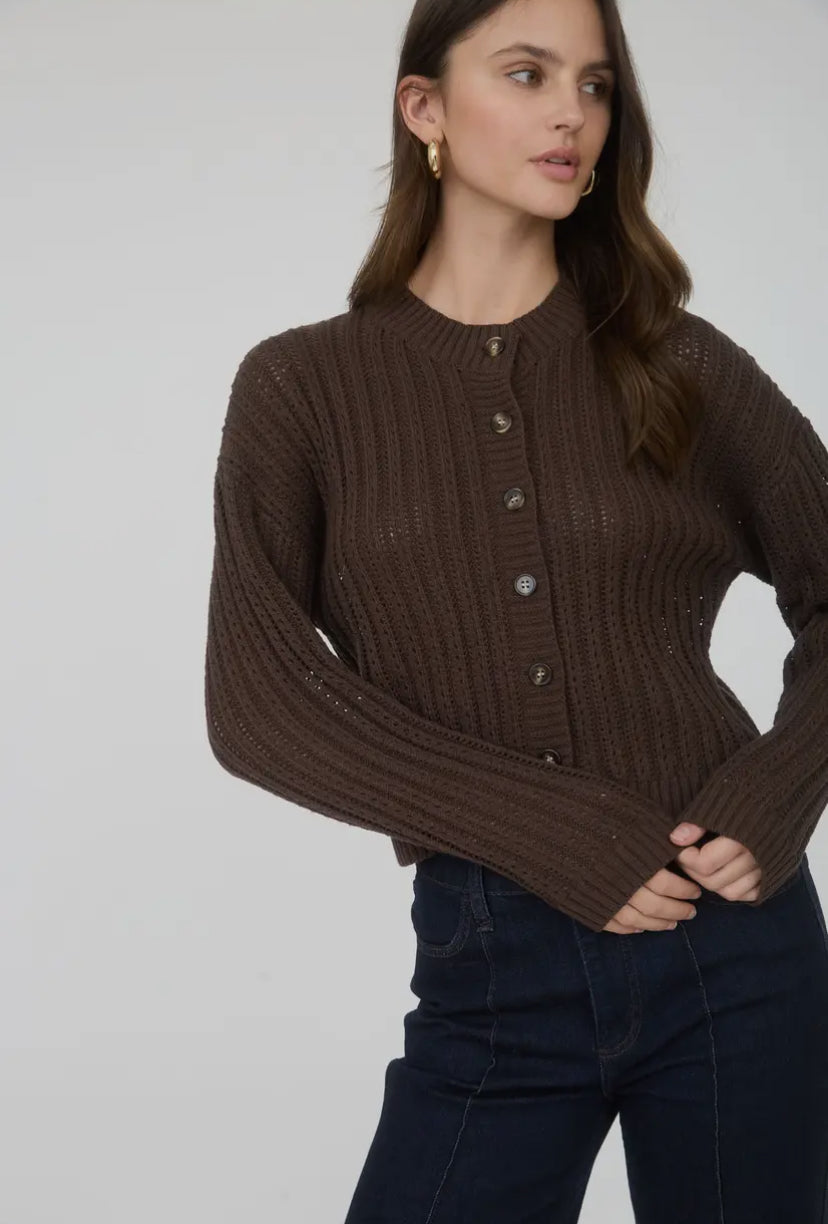 Kerrigan Cardi | Chocolate