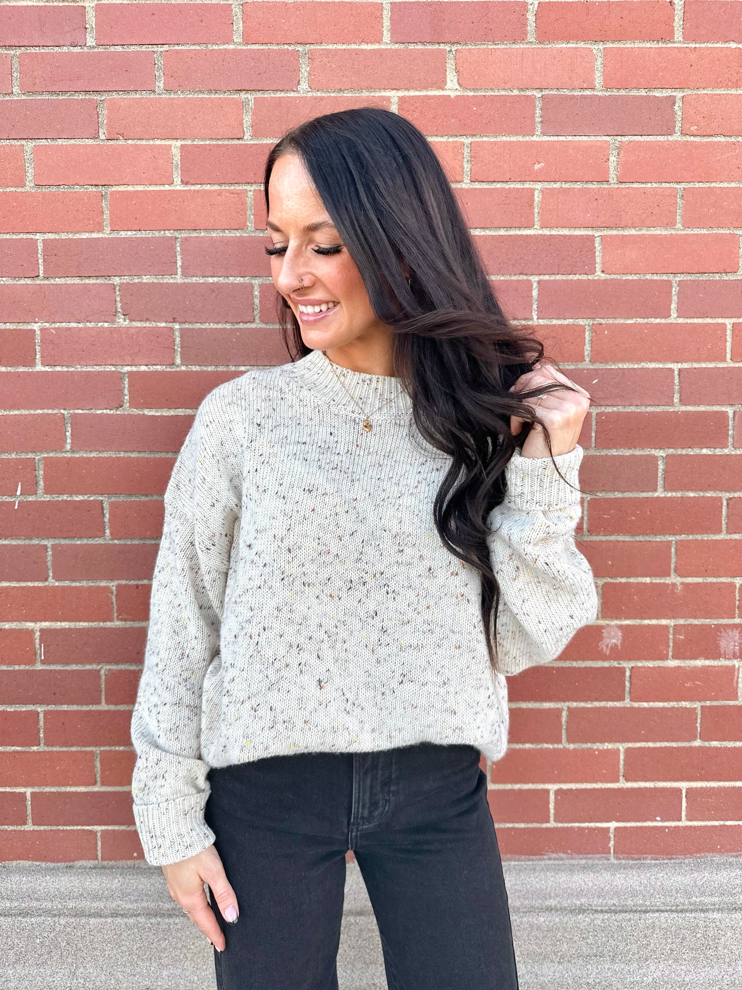 Nellie Speckled Knit Sweater