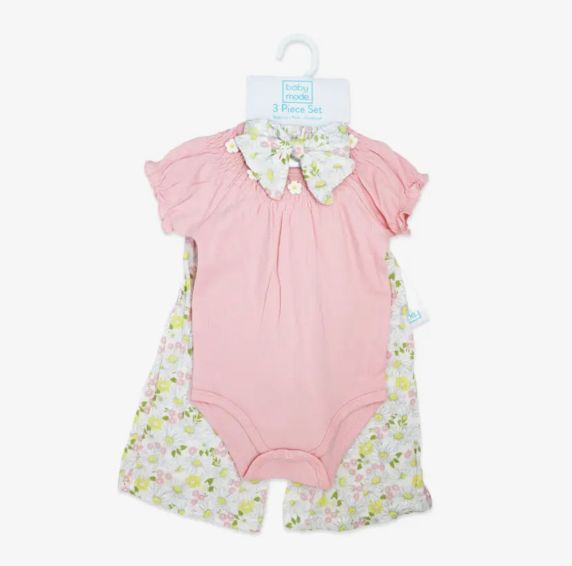 Pink Floral 3 Piece Pant Set