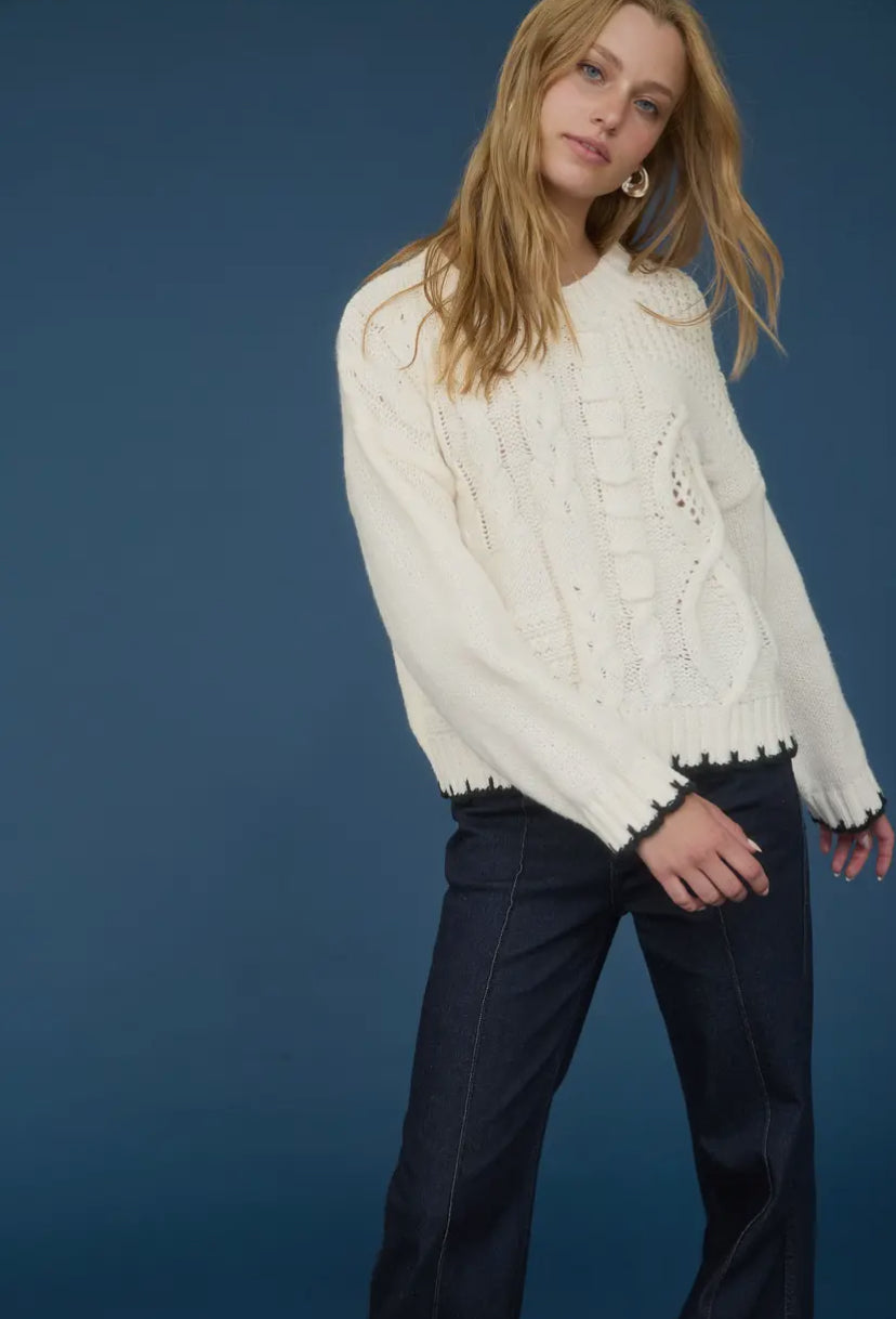 Sabella Cable Sweater | Cream