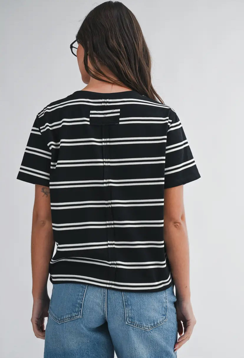 Monet Striped Tee | Black