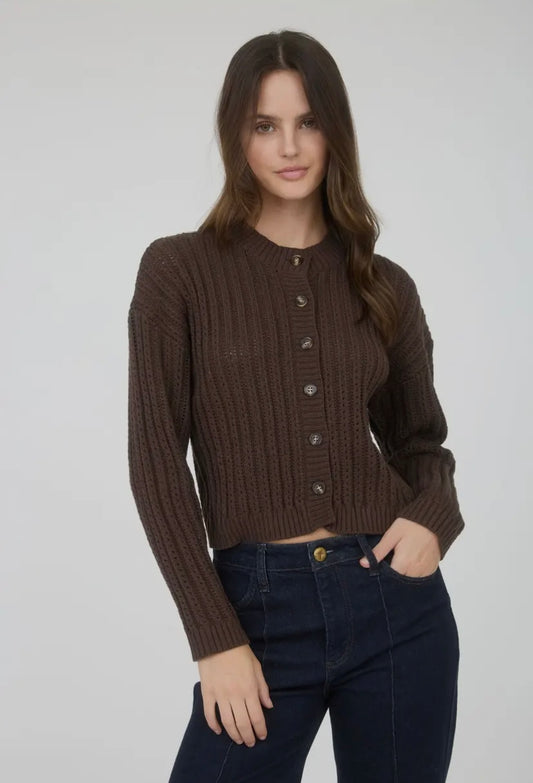 Kerrigan Cardi | Chocolate