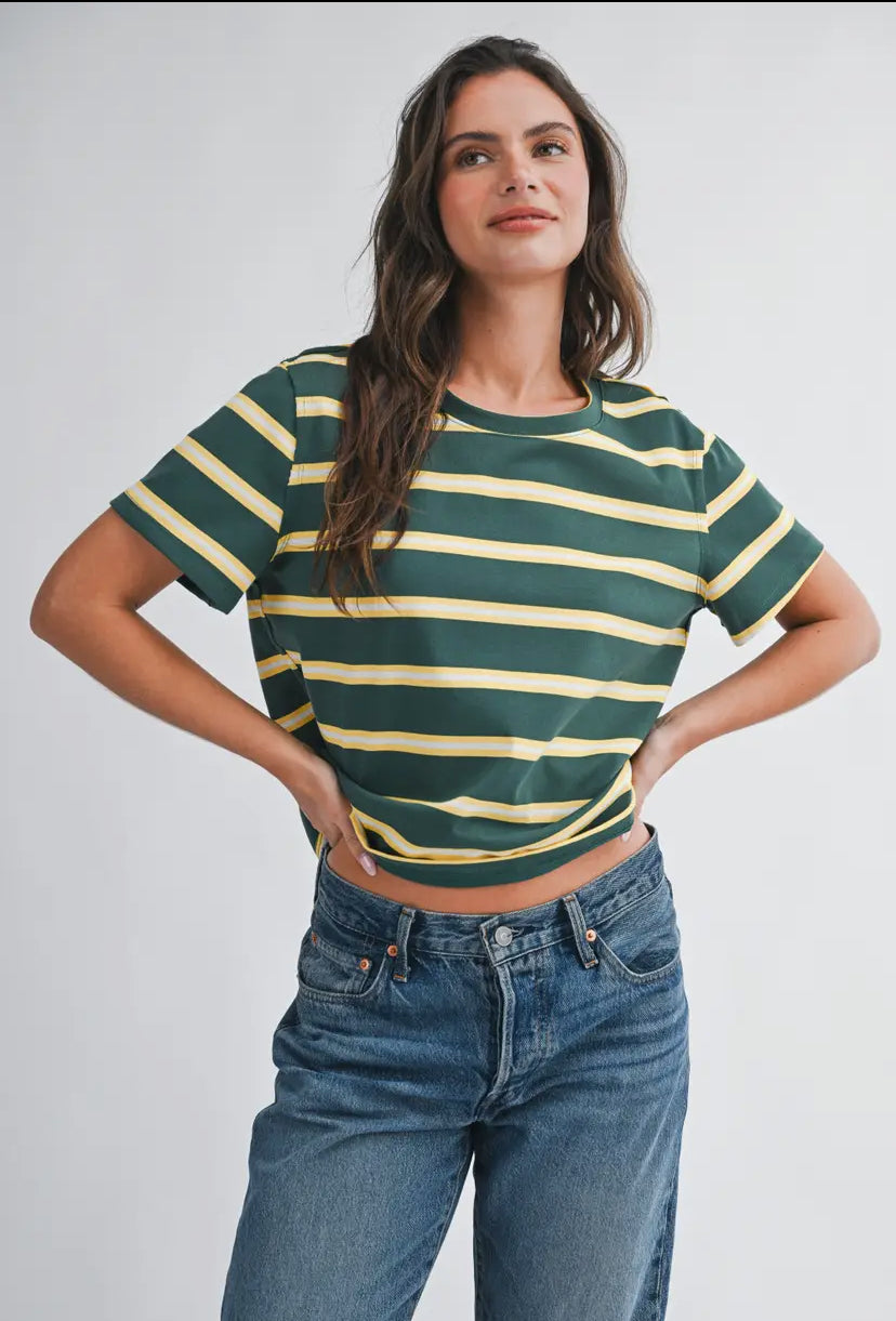 Monet Striped Tee | Green