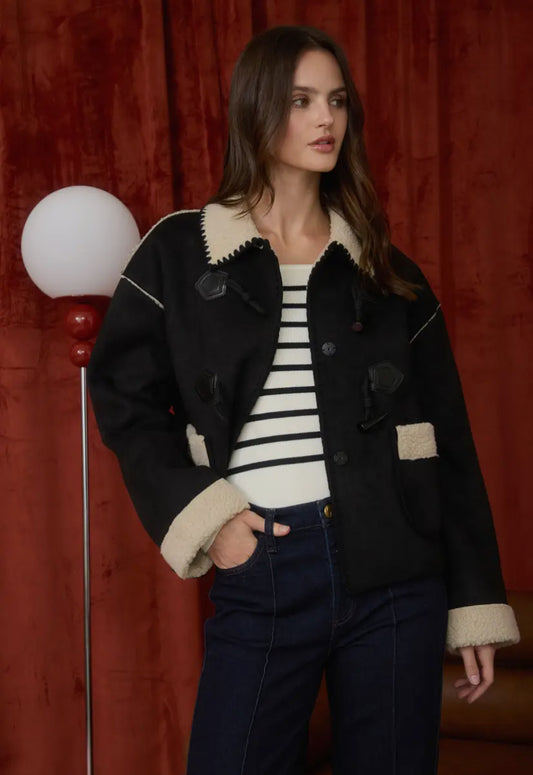 Bane Faux Suede Jacket | Black