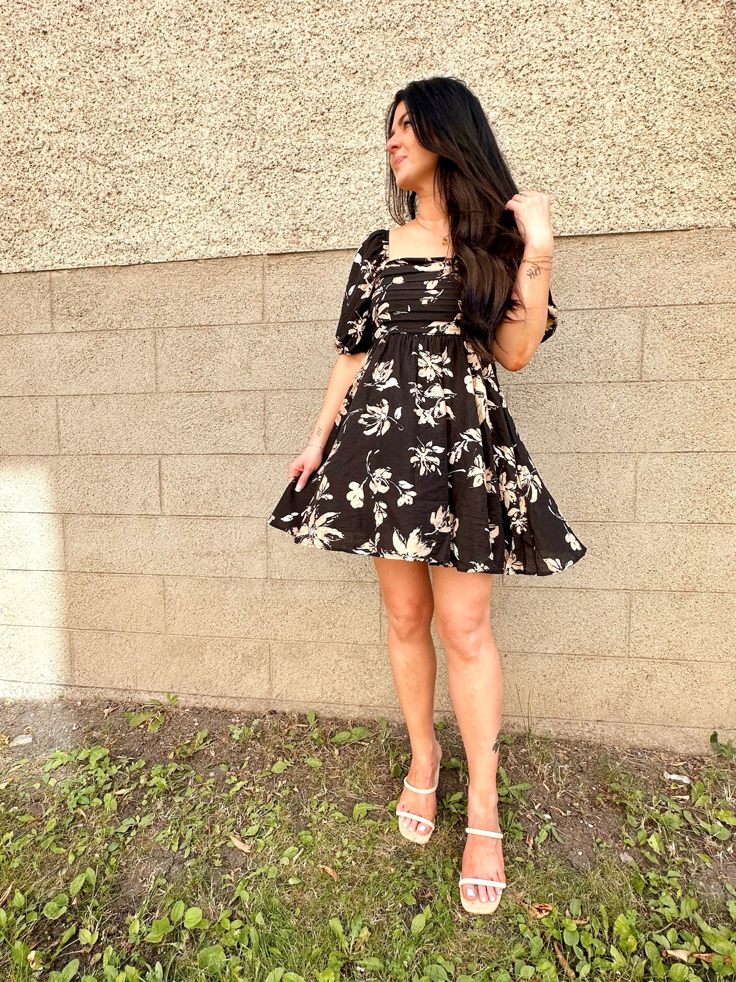 Amara Floral Puff Sleeve Dress