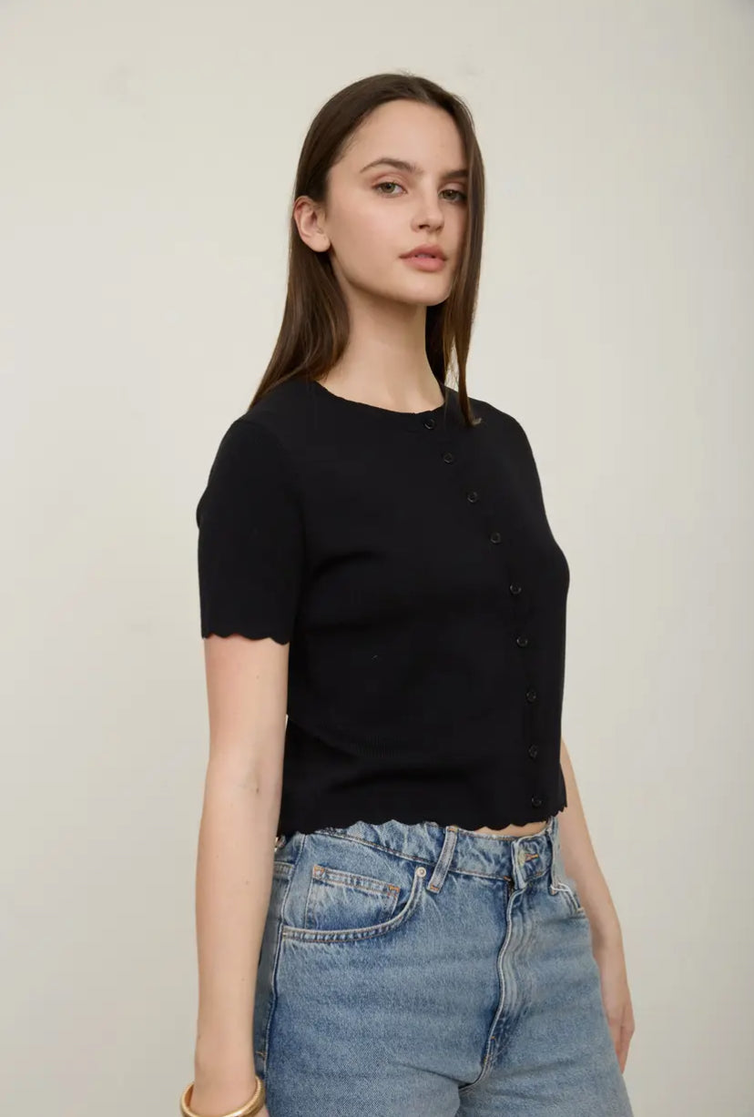 Moretto Cardi Top | Black