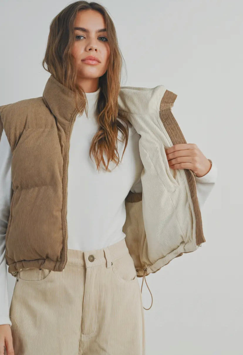 Chai Corduroy Puffer Vest