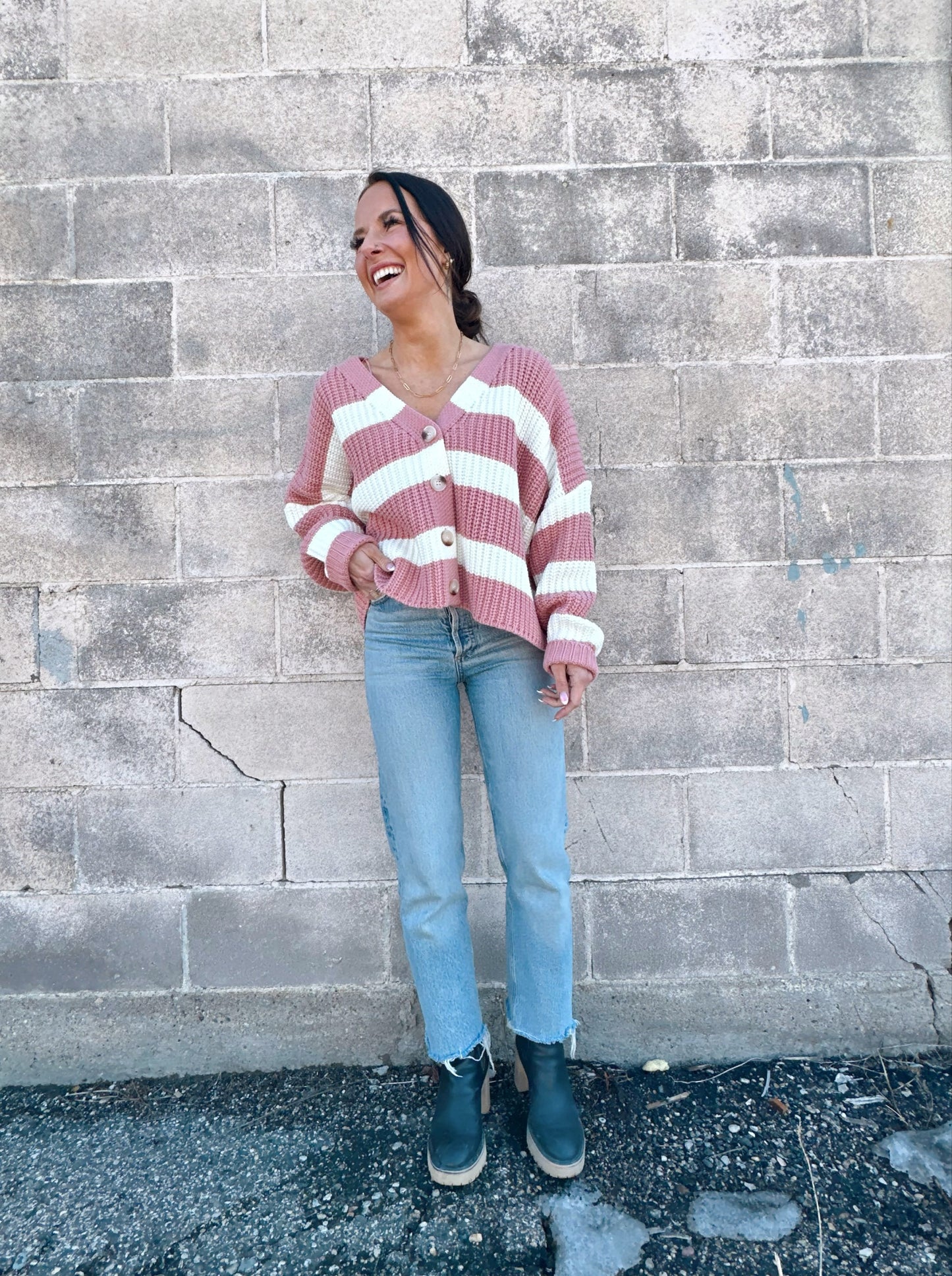 Marcella Striped Knit Cardigan