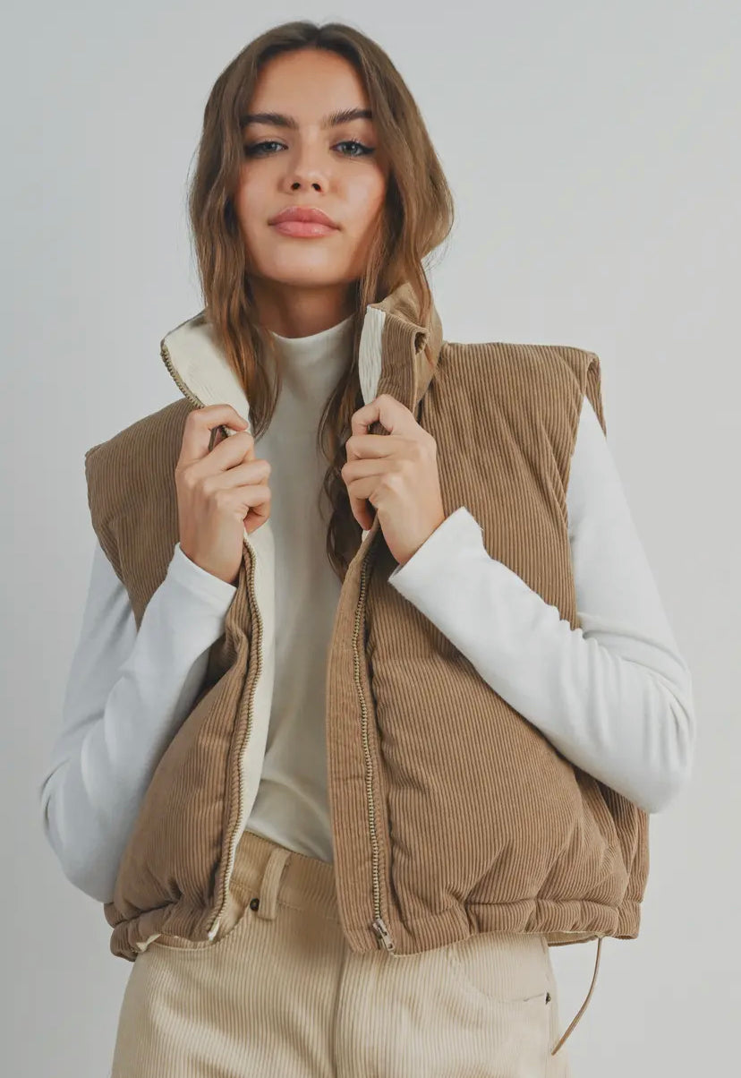 Chai Corduroy Puffer Vest