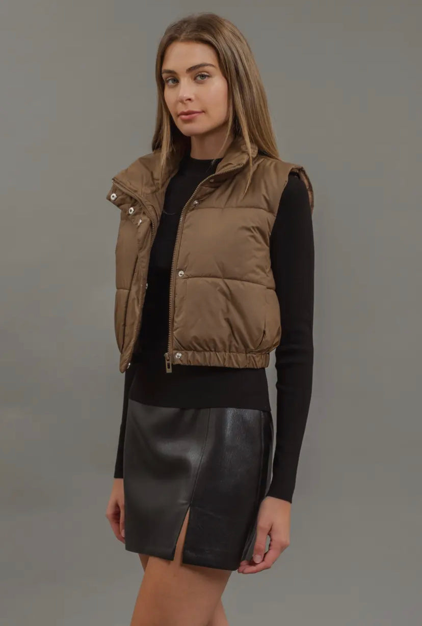 Coast Cropped Puffer Vest